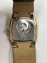 DIESEL 腕時計 クォーツ DZ-1297 文字盤ブラウン×金具ゴールドカラー レザーベルト メンズ ユニセックス ディーゼル SS-854510_画像7
