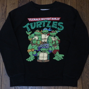 Teenage Mutant Ninja TURTLES スウェット トレーナー S ブラック US企画 ミュータント ニンジャ タートルズ キャラクター アメコミ