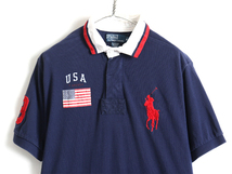 ビッグポニー USA代表 モデル■ POLO ポロ ラルフローレン ラガー シャツ タイプ 鹿の子 半袖 ポロシャツ ( メンズ 男性 M ) 古着 ラグビー_画像2