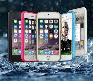 5色★送料140円★iPhone7 Plus防水ケース 防水カバー ウォータープルー衝撃吸収 国内配送 黒・白・青・ピンク・半透明金