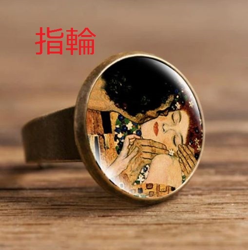 Included OK Shipping [Famous Painting Klimt Ring Ring D] Trinkets Art Famous Paintings Klimt Gustav Masterpiece Accessories Fine Art Oil Painting Portrait Austrian Woman Painting, ladies accessories, ring, others