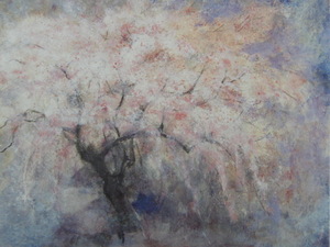 Art hand Auction 清原啓一, 【しだれ桜】, 希少な額装用画集より, 美品, 新品額装付, インテリア, 春, 桜, 絵画, 油彩, 自然, 風景画