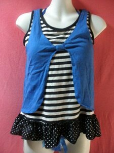 USED J-honey tank top size M blue / black / white series 