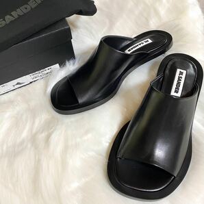 ☆JIL SANDER ジルサンダー☆スクエアトゥレザーミュール/36.5/新品