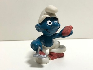 【 スマーフ PVC フィギュア 】 SMURF ヴィンテージ レンガ 職人 工事 / SCHLEICH シュライヒ SMURF VINTAGE PVC FIGURE V6-61-70