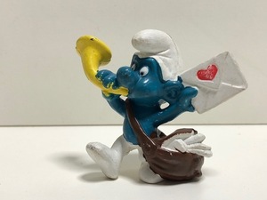 【 スマーフ PVC フィギュア 】 SMURF ヴィンテージ 郵便配達 ラッパ ラブレター SCHLEICH シュライヒ SMURF VINTAGE PVC FIGURE V6-41-50