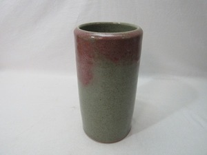 YG05359 【 古い 陶器 花瓶 サイン 作者不明 合わせ箱 】 検) 作家物 茶道具 いけばな 一輪挿し 花器 花活 茶事 陶芸 美術品 陶芸 飾り ⅱ