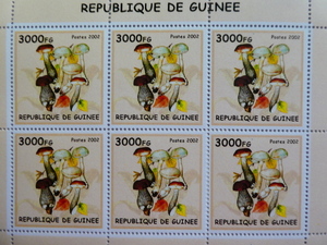 ギニア切手『きのこ』6枚シート 2002 A-b