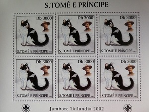  sun tome pudding sipe stamp [ cat dog / ska uto]6 sheets seat 2003 A-f