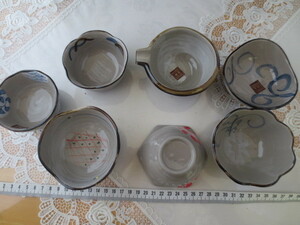 Art hand Auction ★Hand-painted Japanese tableware, 7-piece small bowl set, various sizes, Japanese tableware, pot, small bowl