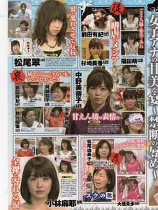 ::切り抜き 松尾翠 中野美奈子 松尾由美子 大橋未歩 小林麻耶 前田有紀 前田有紀 秋元優里 宮田聡子 桜井瑛子 成海璃子 ほしのあき他