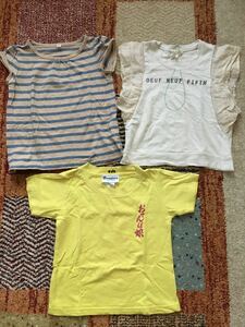 女の子100cm子供服セット3着まとめ売り半袖Tシャツ春夏トップス9095cmからでも無印良品