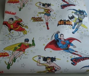 VINTAGE 1978 DC Comics DC comics wallpaper unused goods Vintage American Comics Batman Superman Robin wonder u- man car Zam 