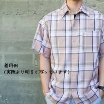 往年の名作 【S】 アメリカ製 CALTOP キャルトップ 半袖 チェック柄 ボタンシャツ Khaki ベージュ オーバーサイズ 西海岸 チカーノ LA_画像2