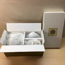 6)【たち吉 未使用品】小鉢 5枚セット 和食器 有田焼 木箱 中皿 食器 花柄 和食器 昭和レトロ 皿 丸皿 取り皿 染付絵 染付 陶器_画像2