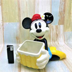 レア★ミニーマウス Minnie Mouse ミニー 小物入れ 植木鉢 クッキージャー★陶器製フィギュア★ディズニーランド Disney TDL★B品