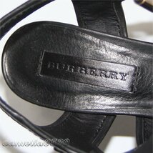 BURBERRY バーバリー ヒール サンダル ITCALFAL8MON 黒 ブラック レザー 本革 サイズ38.5 イタリア製 USED 美品 AA6826_画像4