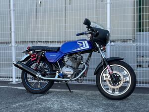 CB125JX 6V カフェレーサー カスタム フロント回り CBX125F 油圧ディスク マフラー新品 オイルクーラー ビキニカウル マーシャルライト