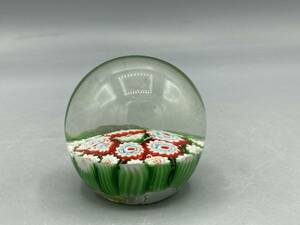  domestic sending paperweight Mill fioli Vintage thousand. flower weight objet d'art ornament glass ⑦* (7)