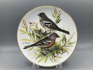 限定品 ドイツ WWF ズアオアトリ 鳥 野鳥 世界自然保護基金 飾り皿 絵皿 皿 ⑩ 22金 (793)