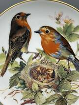 限定品 ドイツ WWF ヨーロッパコマドリ 鳥 野鳥 世界自然保護基金 飾り皿 絵皿 皿 ⑩ 22金 ロビン (793)_画像2
