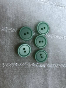 3096　約13㍉　緑　 ボタン ５個セット　ビンテージ　 未使用品　手芸　裁縫　おしゃれ　ハンドメイド　DIY　リメイク
