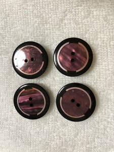 3203　約23㍉　紫　 ボタン ４個セット　ビンテージ　 未使用品　手芸　裁縫　おしゃれ　ハンドメイド　DIY　リメイク