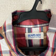 シャツワンピース BEAMS BOY チェック柄 半袖_画像2