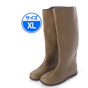 [ new goods unused ] folding rain boots khaki XL 19044