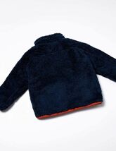 新品 紺 子ども S チャムス CHUMS KIDS BONDING FLEECE JACKET キッズ ボンディング フリース #4 アウトドア キャンプ ボア ジャケット_画像3