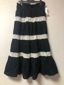 コットンレース 2way ロングスカート ワンピース ゆったりめサイズ