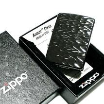 ZIPPO アーマー ブラックチタン 両面加工 ジッポ ライター チタン加工 彫刻 ウェーブ 黒 重厚 おしゃれ かっこいい 高級 メンズ プレゼント_画像5