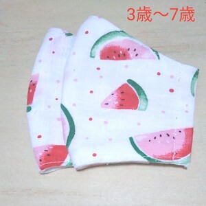 立体 インナー カバー☆ハンドメイド☆子供☆幼児☆園児☆スイカ☆2枚 セット☆夏用☆薄手