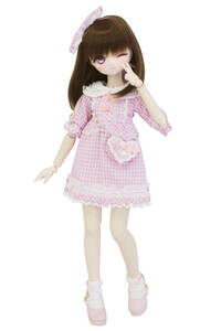 【Petite Marie Premium】1/3 MSD MDD対応 ロリータ ギンガム チェック ピンクドレス 4点セット 40cm BJD 人形服【プティットマリエ】