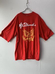 【人気】Akademiks/アカデミックス　赤／レッド　大きいサイズ　　Tシャツ　2XL　大きいサイズ　　（K353）