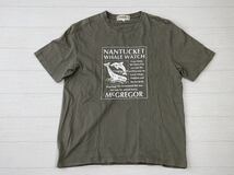 ☆送料無料☆ McGREGOR マックレガー 古着 半袖 プリント Tシャツ メンズ L グレーグリーン トップス 中古 即決_画像2