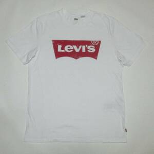 リーバイス　Levi's　Tシャツ　メンズL　ロゴ プリント　古着　美品　オフィシャル　白　