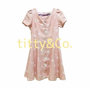 titty&co. チューリップ柄　ミニワンピース　ピンク　レトロ　エブリン 半袖ワンピース