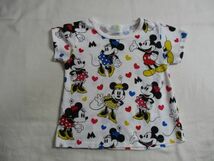 BB930【Disney】ミッキィー　ミニー　プリント　半袖　Ｔシャツ　訳有　女児　白　95_画像1