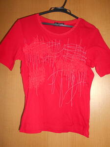 [ unused ]KANSAI BIS Kansai screw * lady's T-shirt *9 number * short sleeves * race * red 