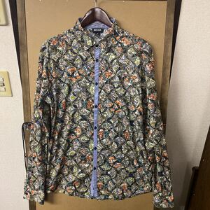 【美品】インポート古着 just cavalli 総柄デザインシャツ 48 Mサイズ