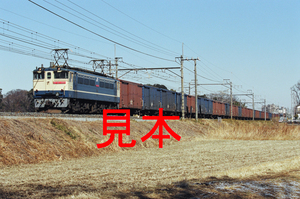 鉄道写真、35ミリネガデータ、124713250013、EF65-1060＋貨物、JR東北本線、蓮田～東大宮、2001.02.15、（3082×2043）
