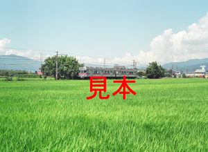 鉄道写真645ネガデータ、127427430009、3500系、長野電鉄河東線（木島線）、木島～信濃安田、2001.08.03、（4591×3362）