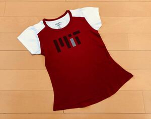 【激レア】マサチューセッツ工科大学 MIT ラグラン ロゴ カレッジ Tシャツ S AGE 5-6 レッド