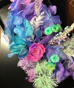ピンクパープル薔薇★box 花材 紫陽花 あじさい ハーバリウム花材