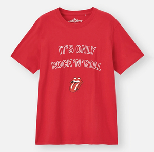 【新品】■GU ローリング・ストーンズ■Tシャツ(IT'S ONLY ROCK'N'ROLL-RED)(S)■　ジーユー・THE ROLLING STONES