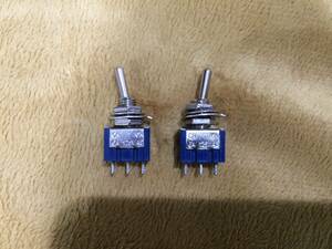 2) toggle ON/ON switch MTS-102 6A 125V AC 2 piece new goods unused 