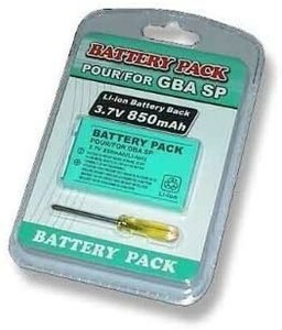 【送料無料】パッケージ品 ゲームボーイアドバンスSP専用 GBA SP バッテリー 850mAh ドライバーセット 電池 互換品