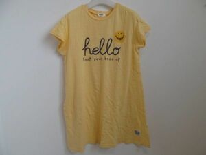 (42123)ブリーズ　BREEZE　半袖　Tシャツ　ワンピース　イエロー系　130㎝　USED