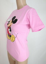 　＊新品 ディズニー Disney ミッキーマウス MICKEY MOUSE 半袖 プリント Tシャツ 送料込み980円 コットン100% サイズM ピンク LCT411_画像3